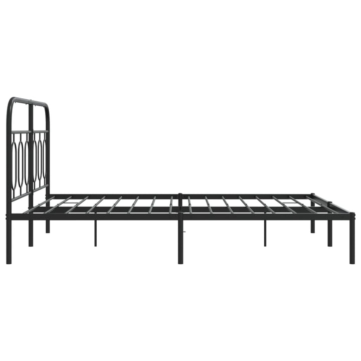 sengeramme med sengegavl 140x200 cm metal sort