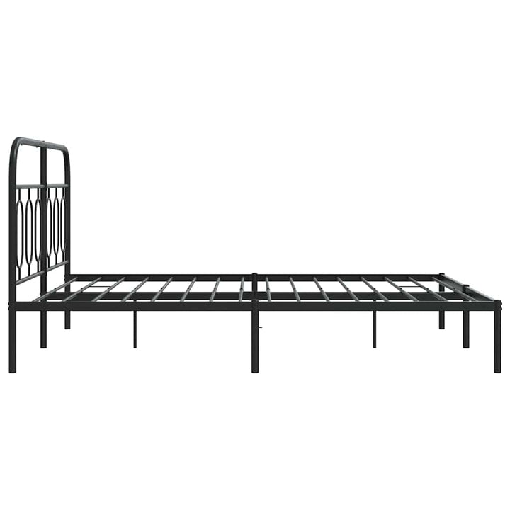 sengeramme med sengegavl 150x200 cm metal sort