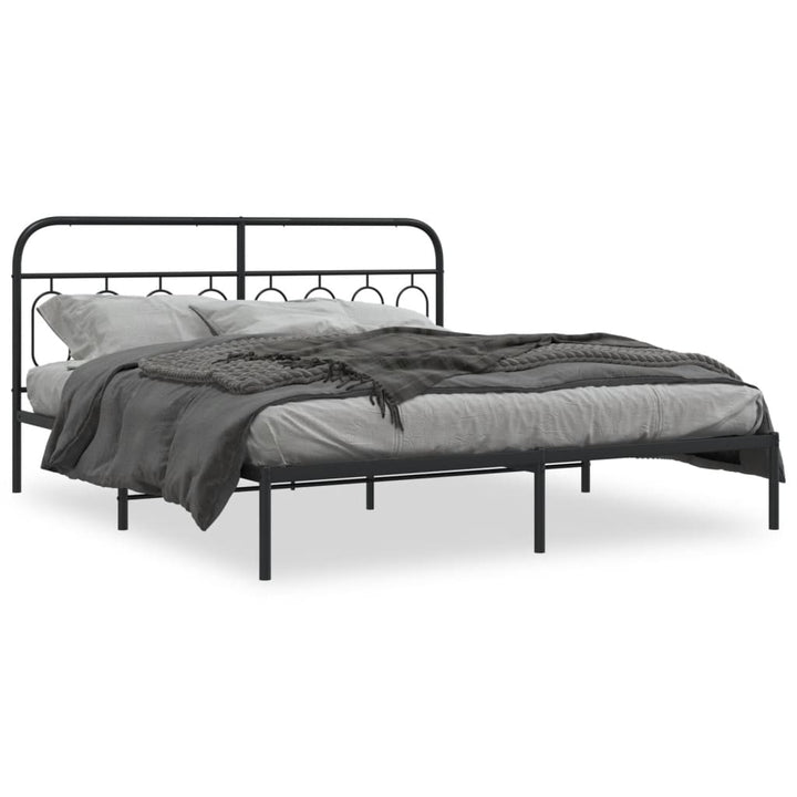 sengeramme med sengegavl 183x213 cm metal sort