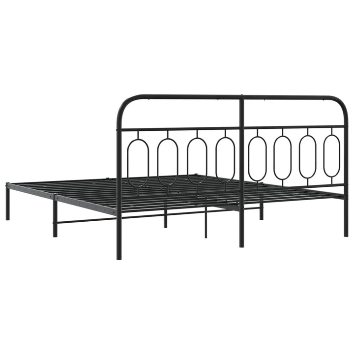sengeramme med sengegavl 193x203 cm metal sort