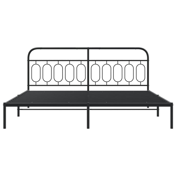 sengeramme med sengegavl 200x200 cm metal sort
