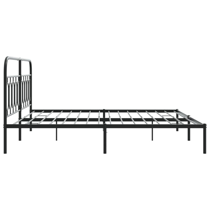 sengeramme med sengegavl 200x200 cm metal sort