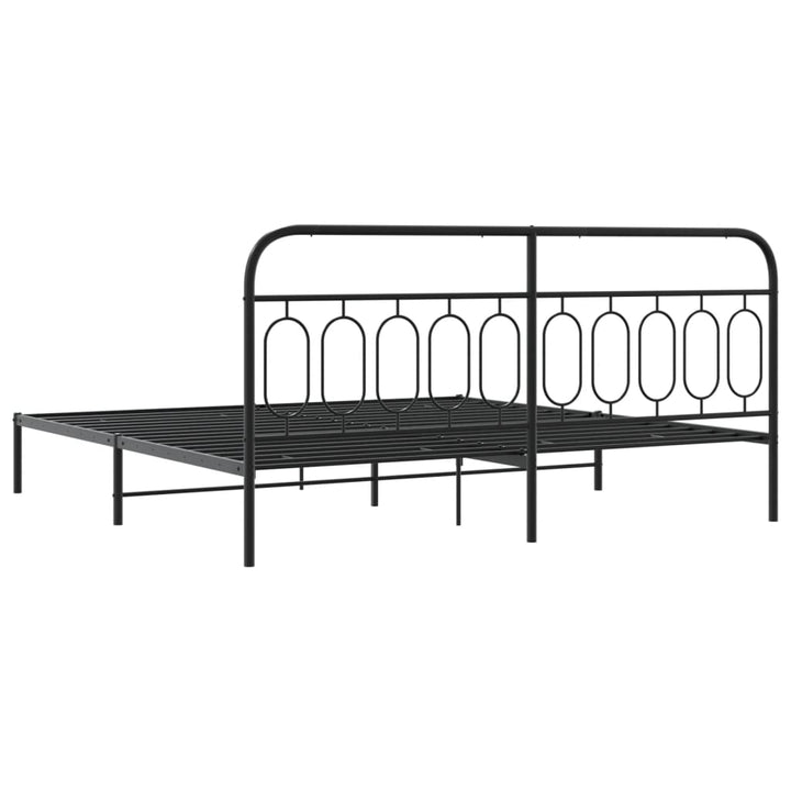sengeramme med sengegavl 200x200 cm metal sort