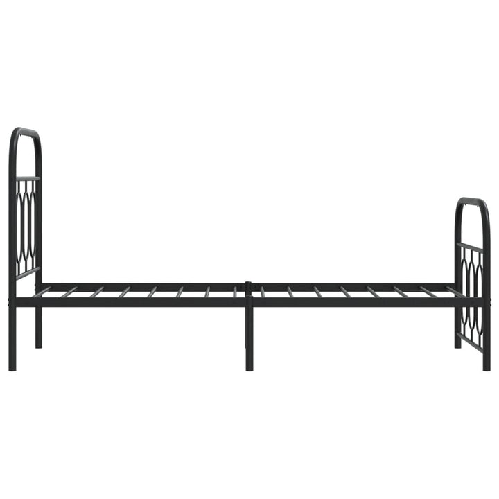 sengeramme med sengegavl og fodgærde 75x190 cm metal sort