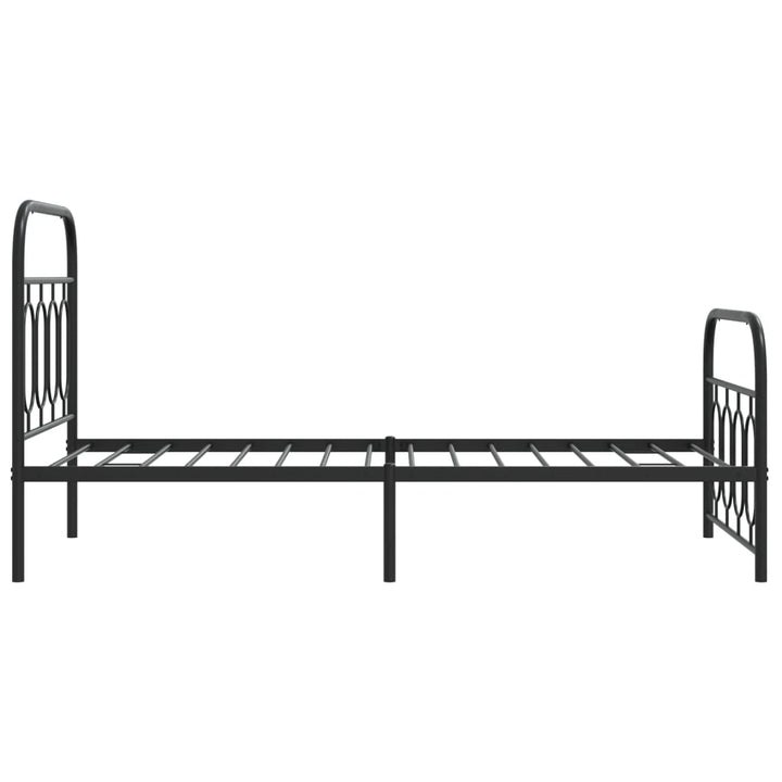 sengeramme med sengegavl og fodgærde 80x200 cm metal sort