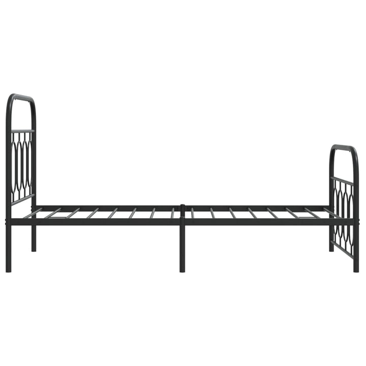 sengeramme med sengegavl og fodgærde 90x200 cm metal sort