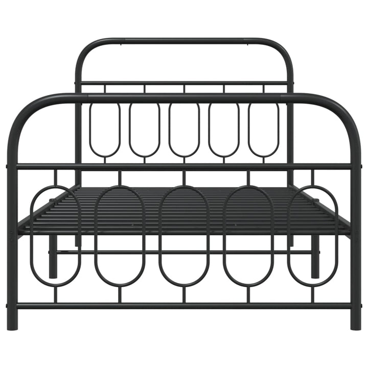 sengeramme med sengegavl og fodgærde 107x203 cm metal sort
