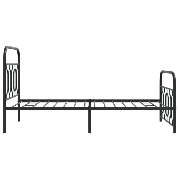 sengeramme med sengegavl og fodgærde 107x203 cm metal sort