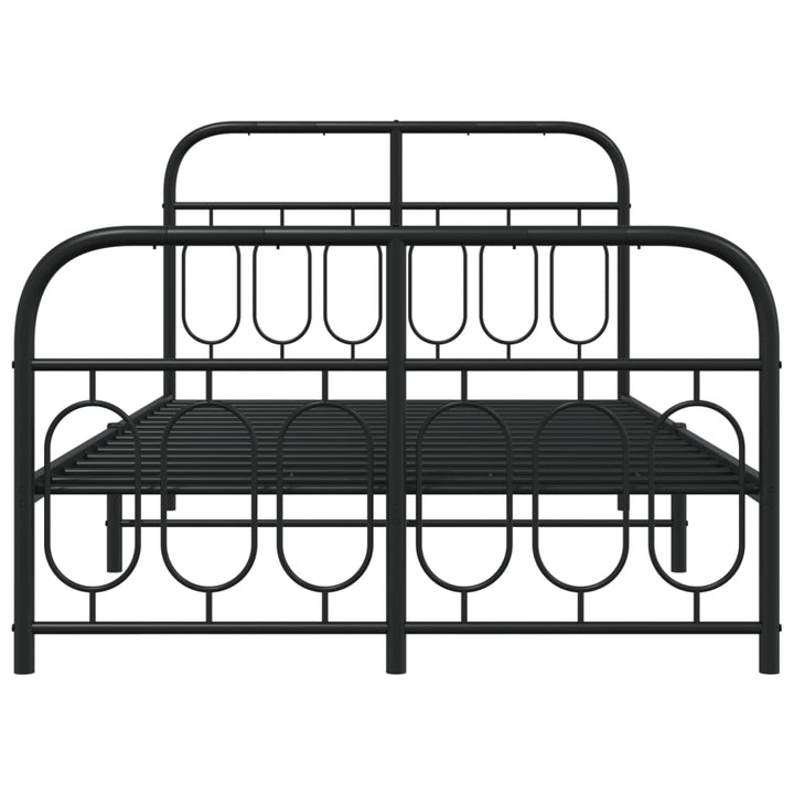 sengeramme med sengegavl og fodgærde 120x190 cm metal sort