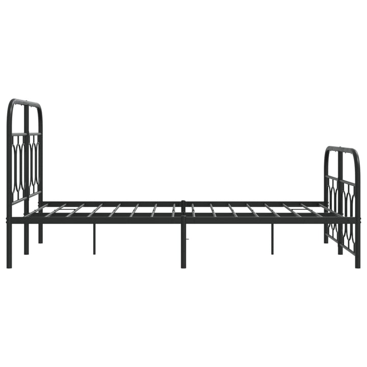 sengeramme med sengegavl og fodgærde 120x190 cm metal sort