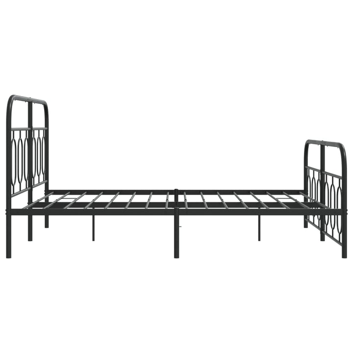 sengeramme med sengegavl og fodgærde 135x190 cm metal sort