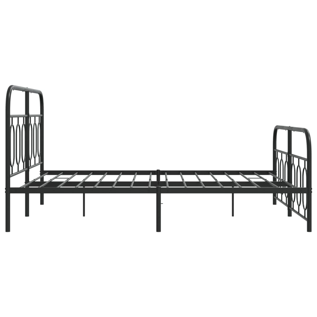 sengeramme med sengegavl og fodgærde 150x200 cm metal sort