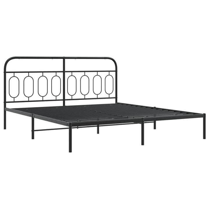 sengeramme med sengegavl og fodgærde 183x213 cm metal sort