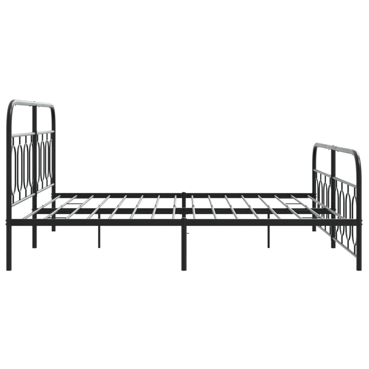 sengeramme med sengegavl og fodgærde 183x213 cm metal sort