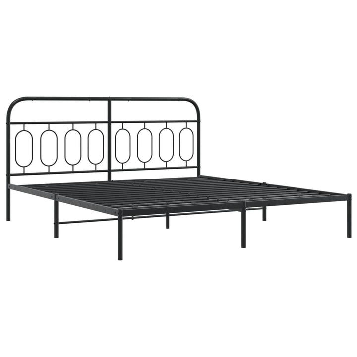 sengeramme med sengegavl og fodgærde 193x203 cm metal sort
