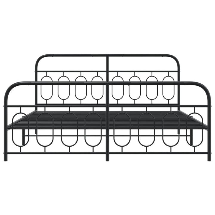 sengeramme med sengegavl og fodgærde 193x203 cm metal sort