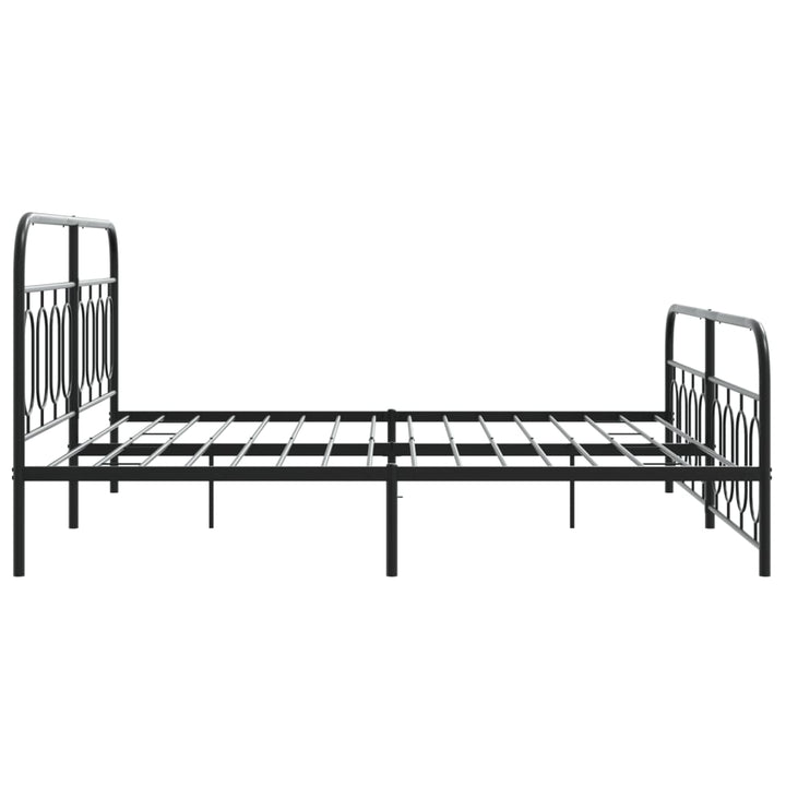 sengeramme med sengegavl og fodgærde 193x203 cm metal sort