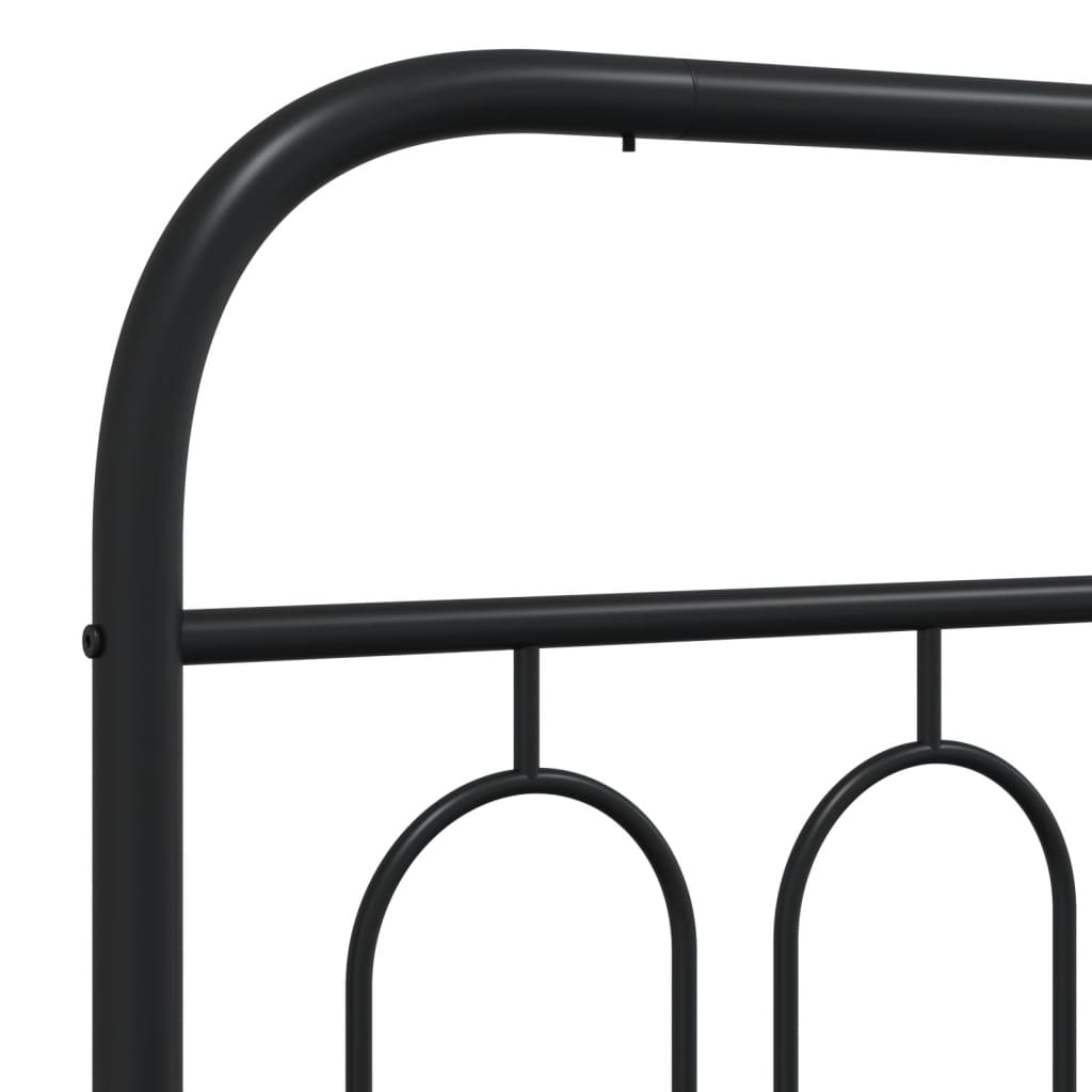 sengeramme med sengegavl og fodgærde 193x203 cm metal sort