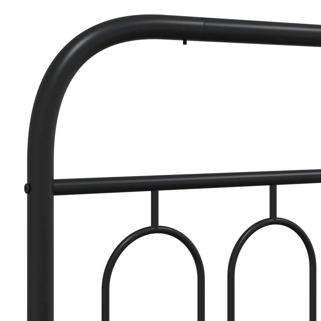 sengeramme med sengegavl og fodgærde 200x200 cm metal sort