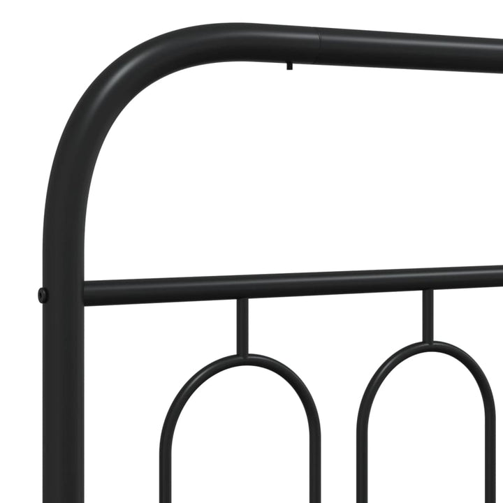 sengeramme med sengegavl og fodgærde 200x200 cm metal sort