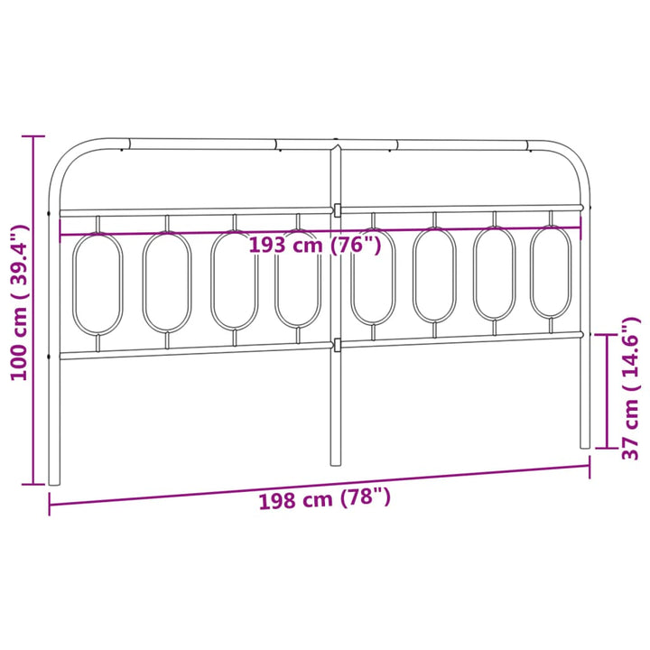 udskiftningsgavl 193 cm metal sort