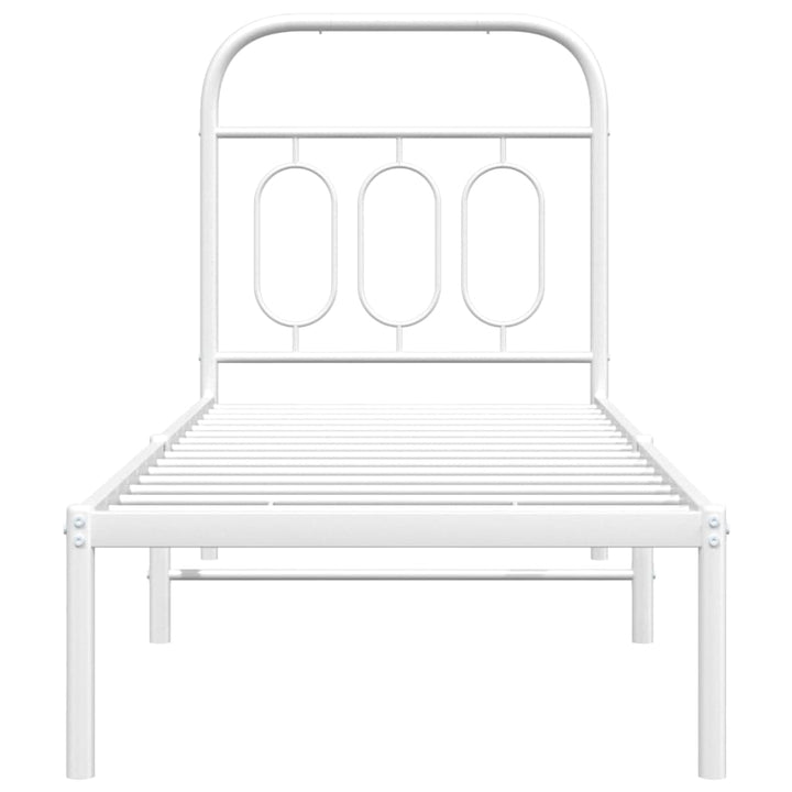 sengeramme uden madras med hovedgærde 75x190 cm hvid