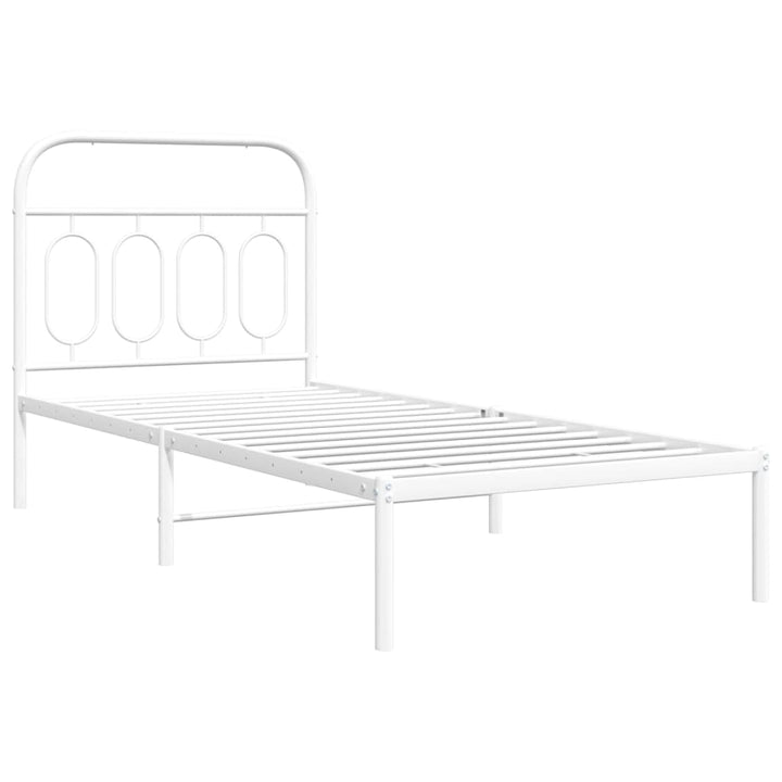 sengeramme med sengegavl 80x200 cm metal hvid
