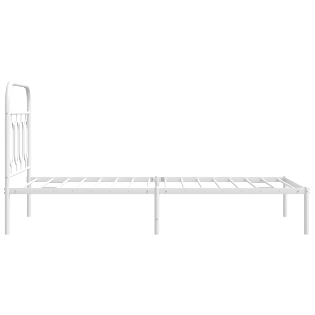 sengeramme med sengegavl 80x200 cm metal hvid