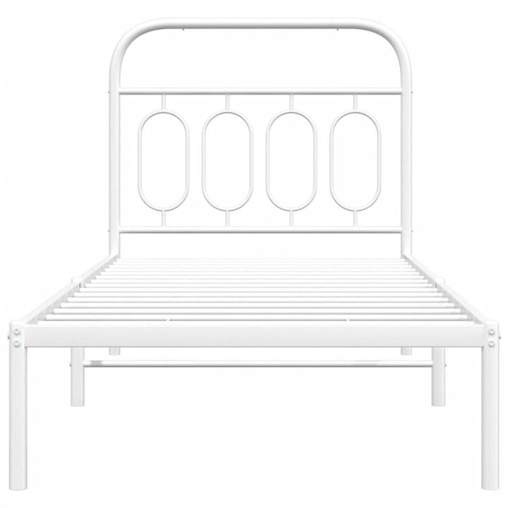 sengeramme med sengegavl 90x190 cm metal hvid