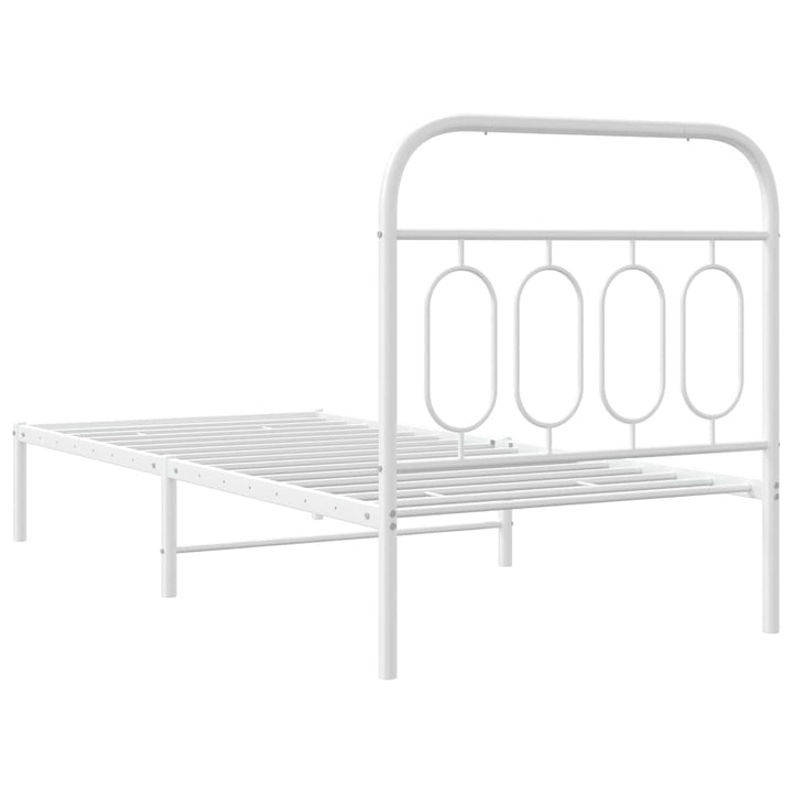 sengeramme med sengegavl 90x190 cm metal hvid