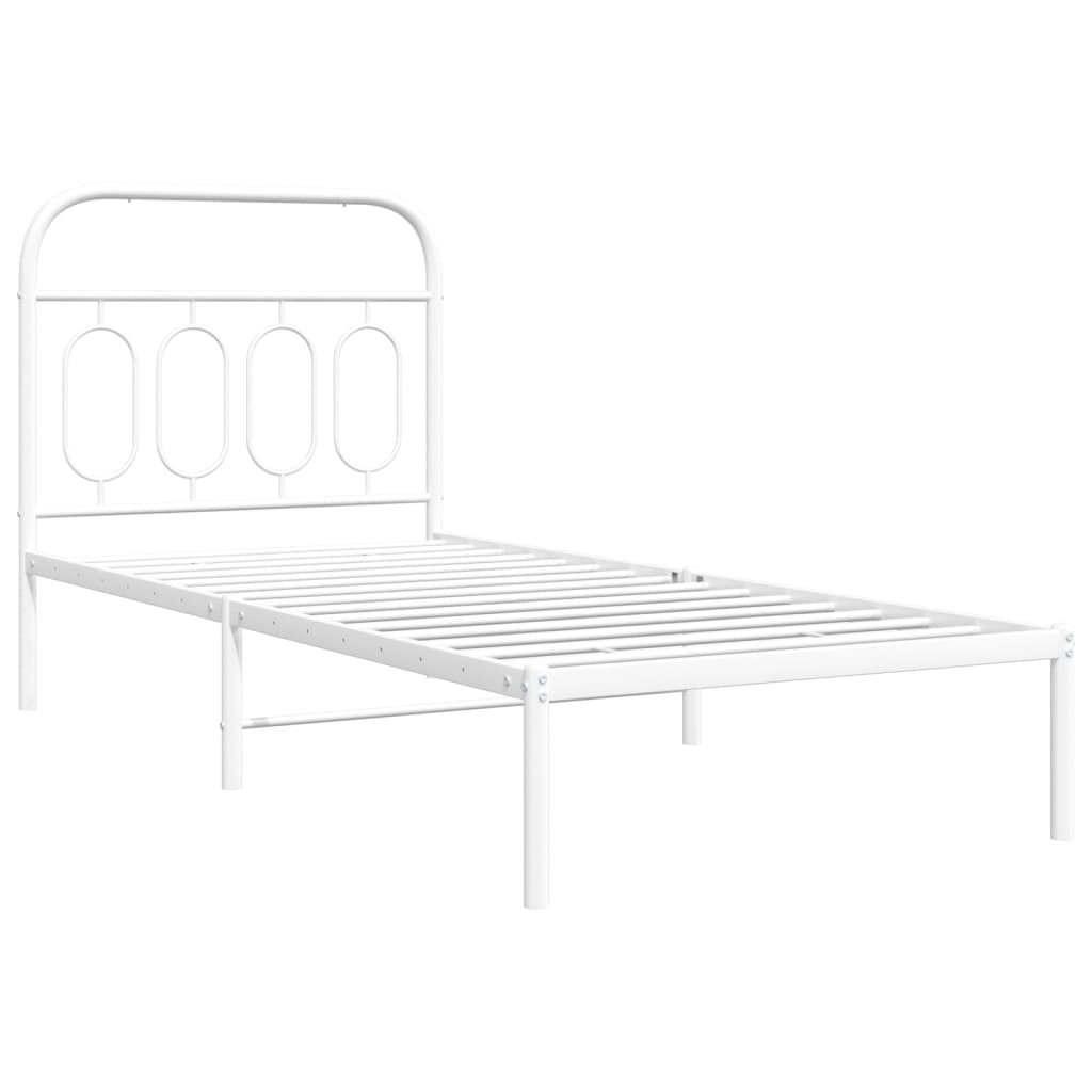sengeramme med sengegavl 90x200 cm metal hvid