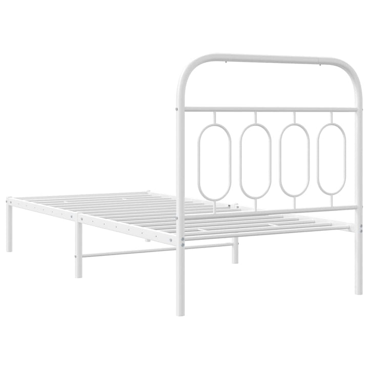 sengeramme med sengegavl 90x200 cm metal hvid
