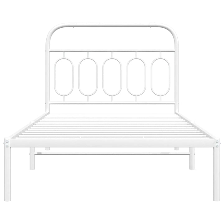 sengeramme med sengegavl 100x190 cm metal hvid