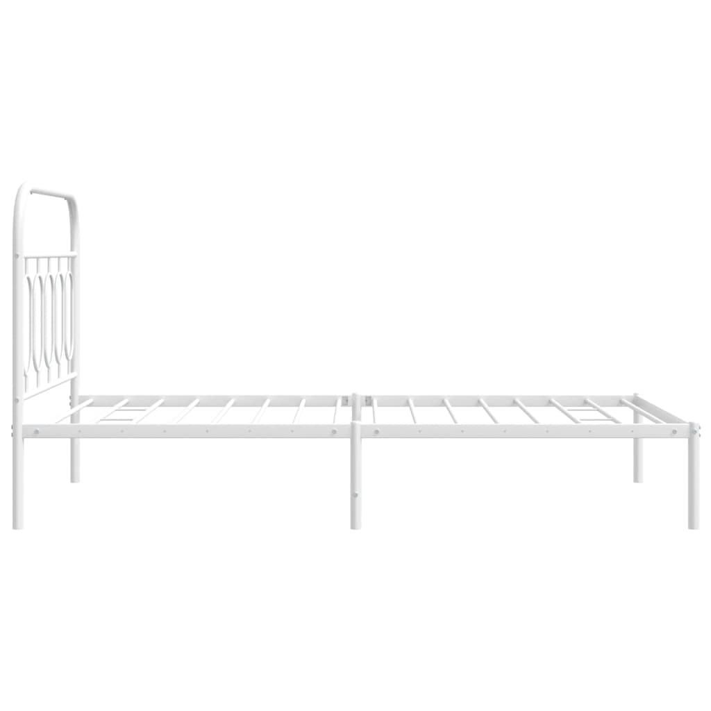 sengeramme med sengegavl 100x190 cm metal hvid