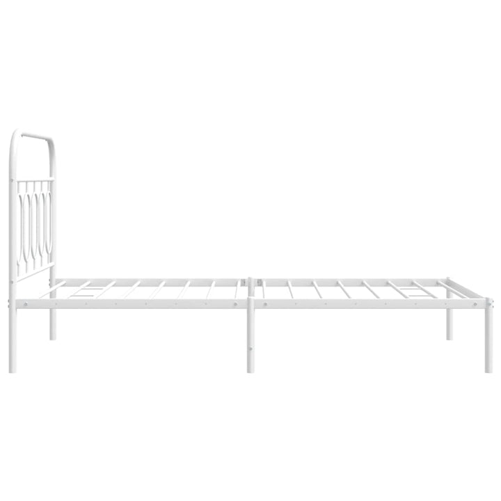 sengeramme med sengegavl 100x190 cm metal hvid