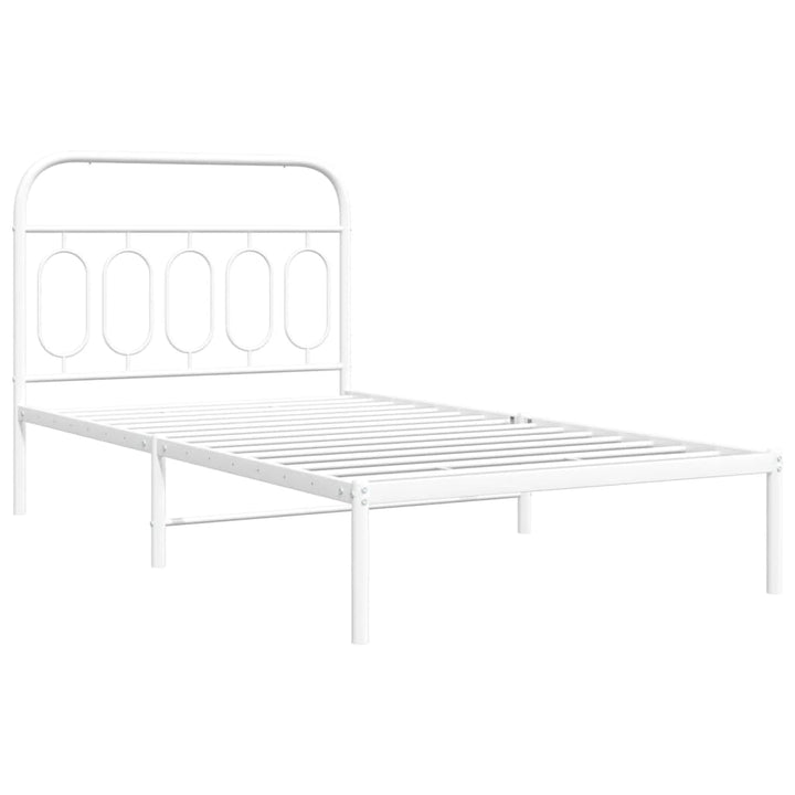 sengeramme med sengegavl 100x200 cm metal hvid