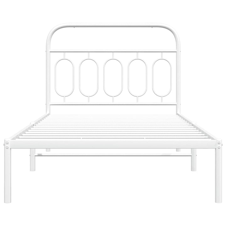 sengeramme med sengegavl 100x200 cm metal hvid