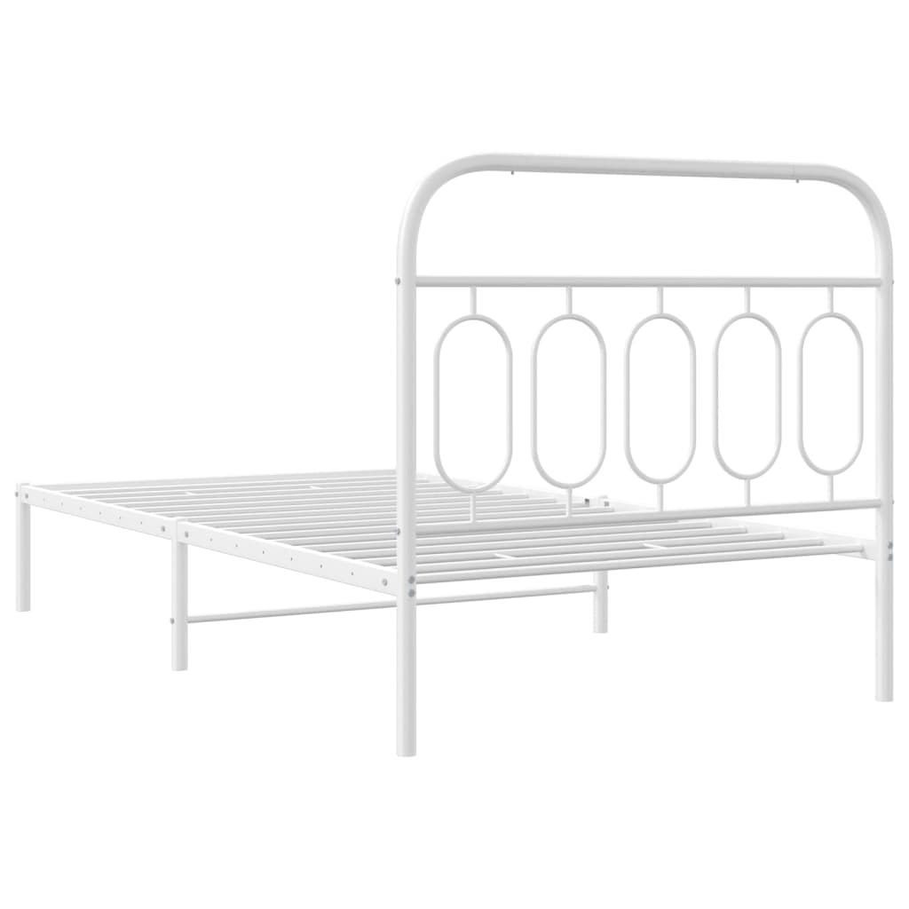 sengeramme med sengegavl 100x200 cm metal hvid