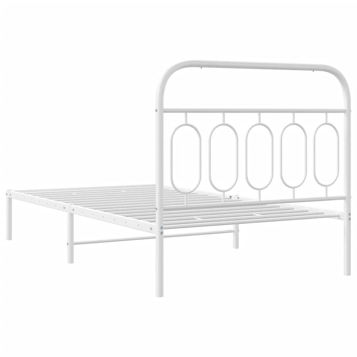 sengeramme med sengegavl 107x203 cm metal hvid