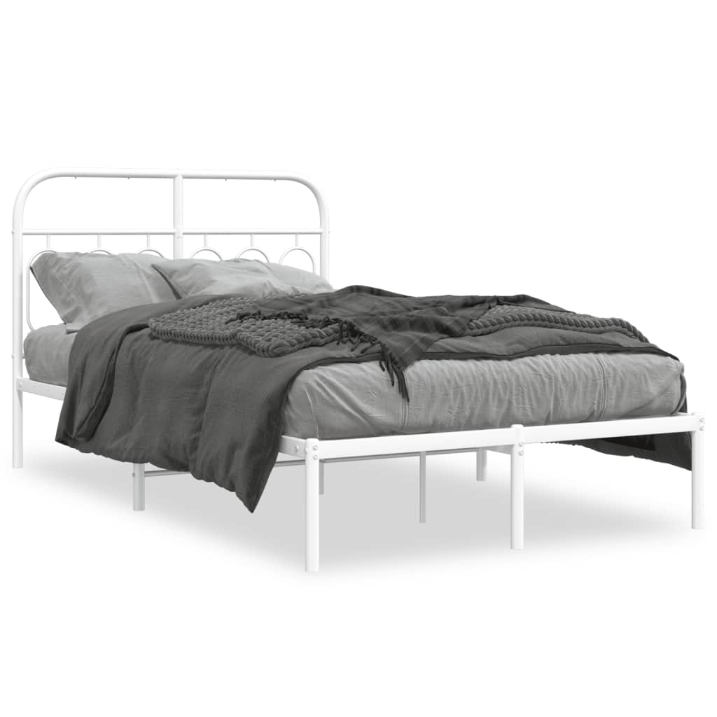 sengeramme med sengegavl 120x190 cm metal hvid