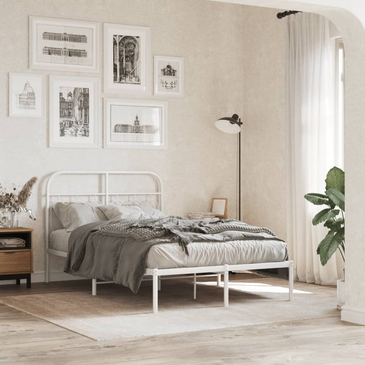 sengeramme med sengegavl 120x190 cm metal hvid