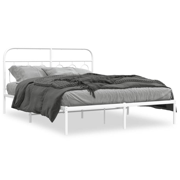 sengeramme med sengegavl 140x190 cm metal hvid