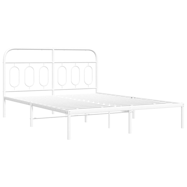sengeramme med sengegavl 140x190 cm metal hvid
