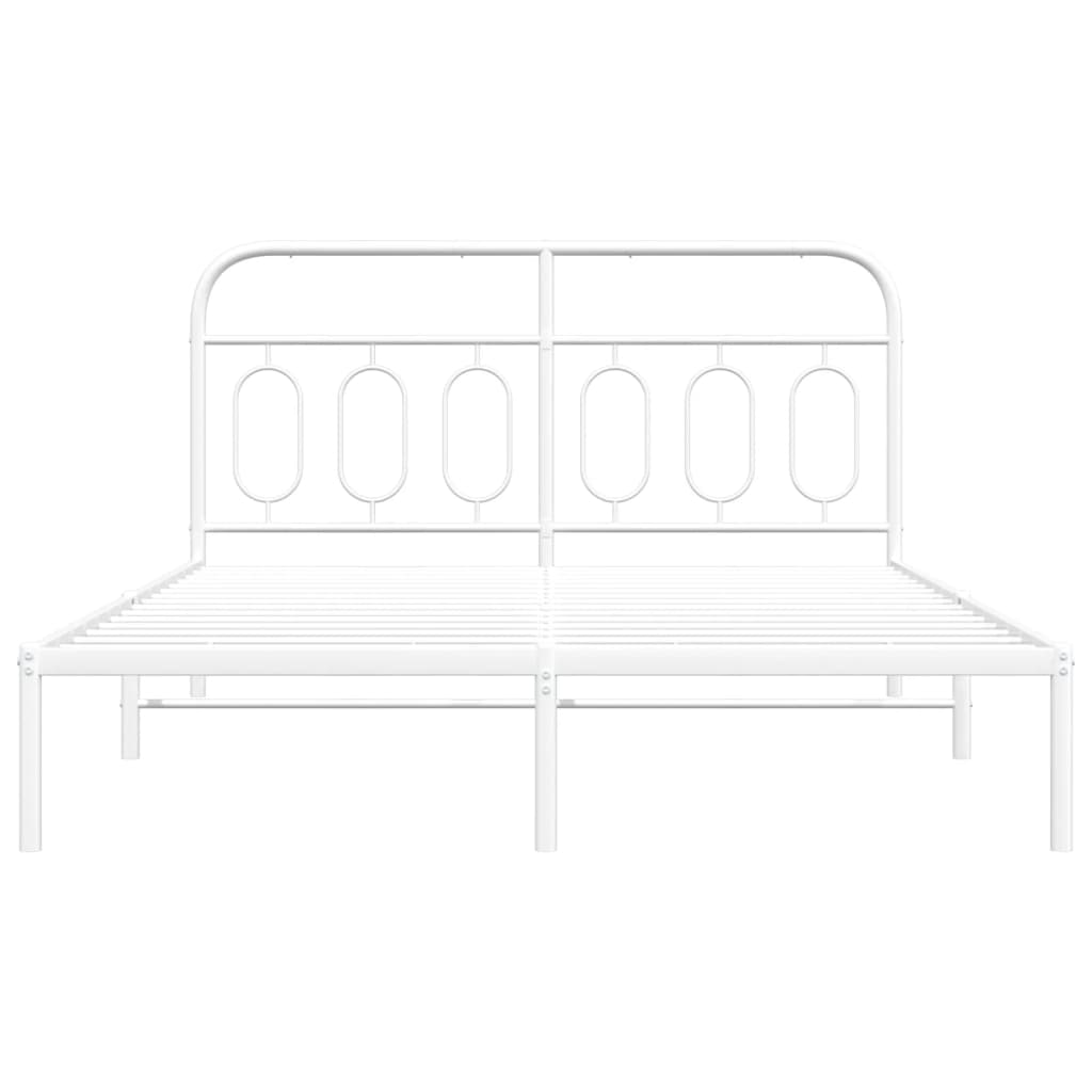 sengeramme med sengegavl 140x190 cm metal hvid