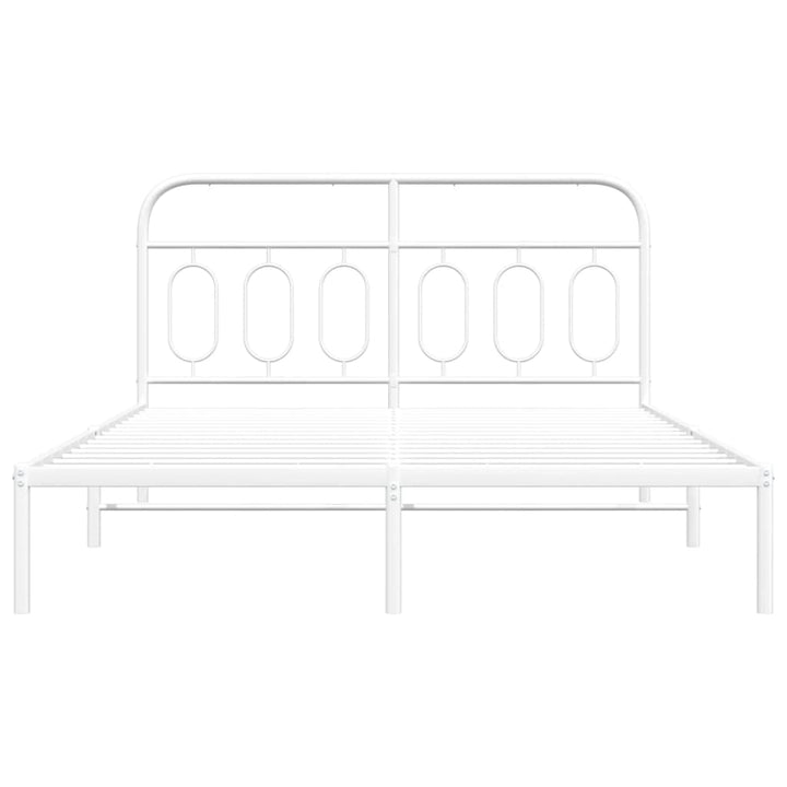 sengeramme med sengegavl 140x190 cm metal hvid
