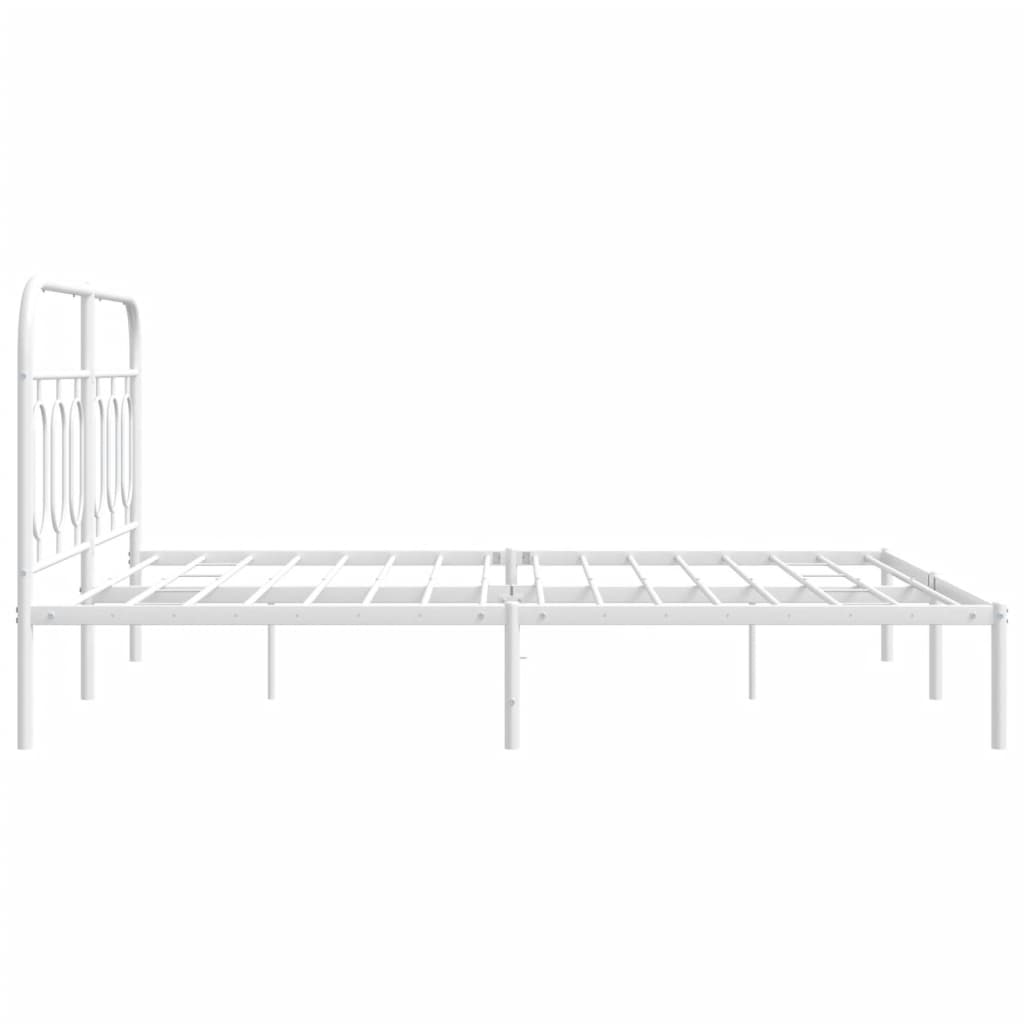 sengeramme med sengegavl 140x190 cm metal hvid