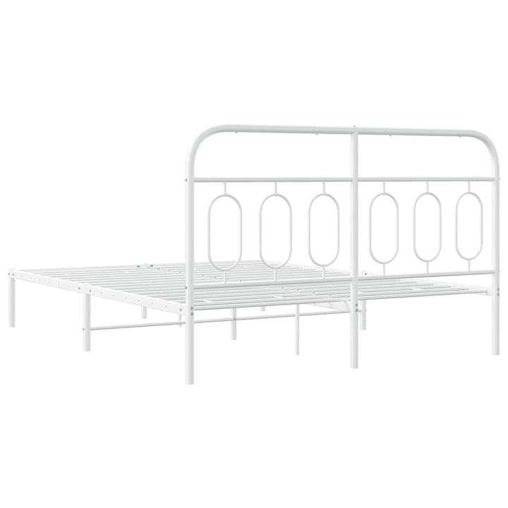 sengeramme med sengegavl 140x190 cm metal hvid