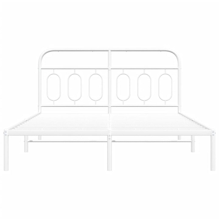 sengeramme med sengegavl 150x200 cm metal hvid