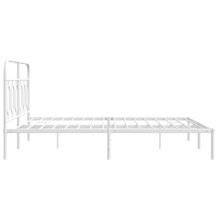 sengeramme med sengegavl 150x200 cm metal hvid