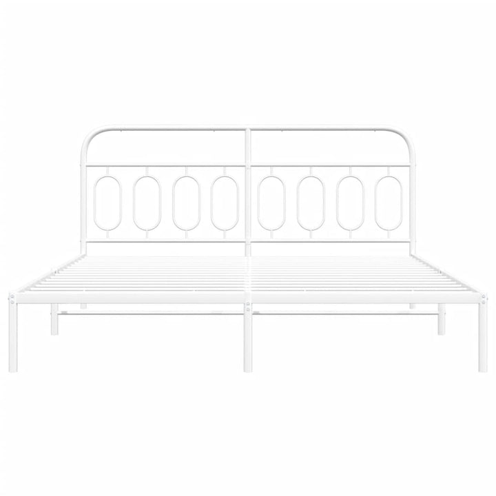 sengeramme med sengegavl 160x200 cm metal hvid